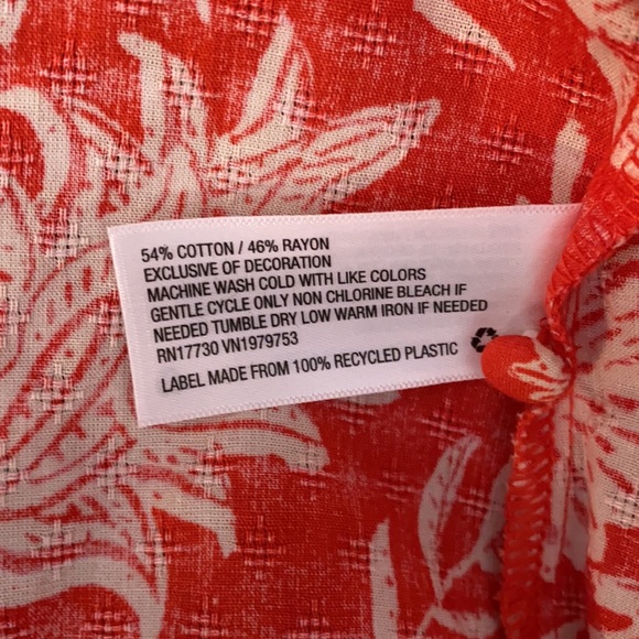 Floral Flowy Top Orange & White Sz XS NEW! - Picture 4 of 4